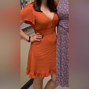 Forever 21 orange  Midi Dress